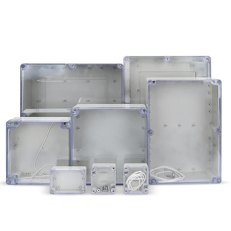 

Outside Transparent Cover Plastic Waterproof Box ABS Monitoring Outdoor Junction Box Rainproof Sealed Switch Case Project Box