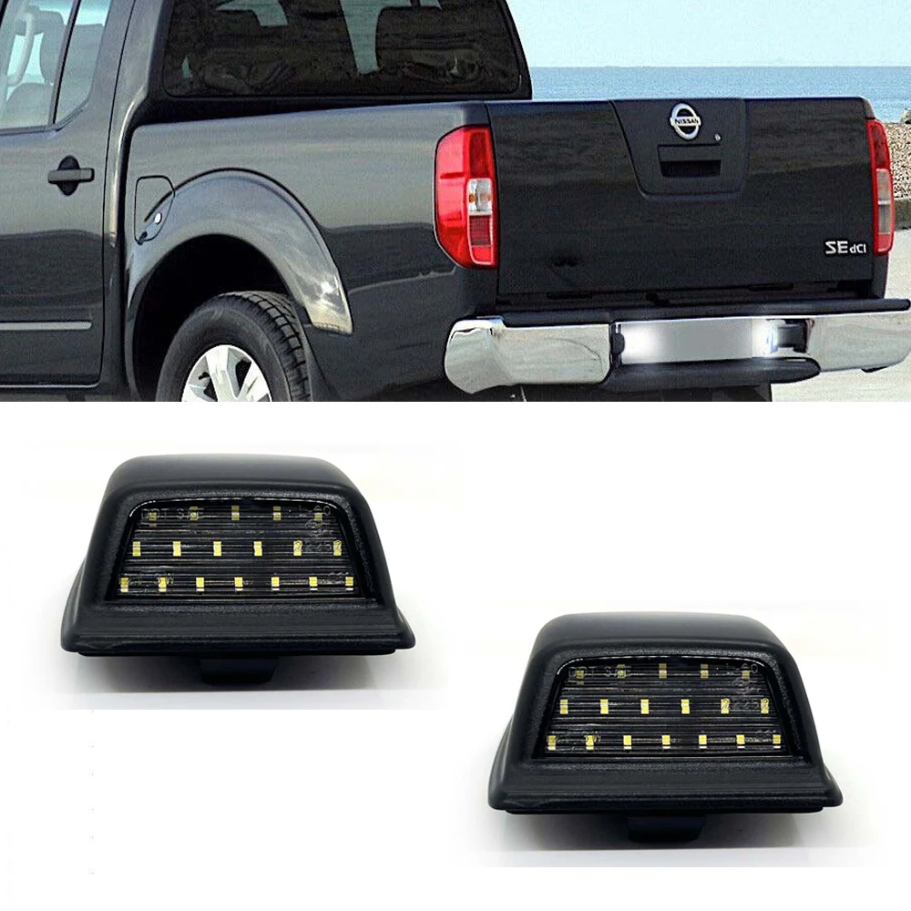 

6000k White LH+RH LED License Plate Light Tag Lamp KIT 2005 2006 For Nissan Frontier D40 LED Rear bumper Tail Light SET