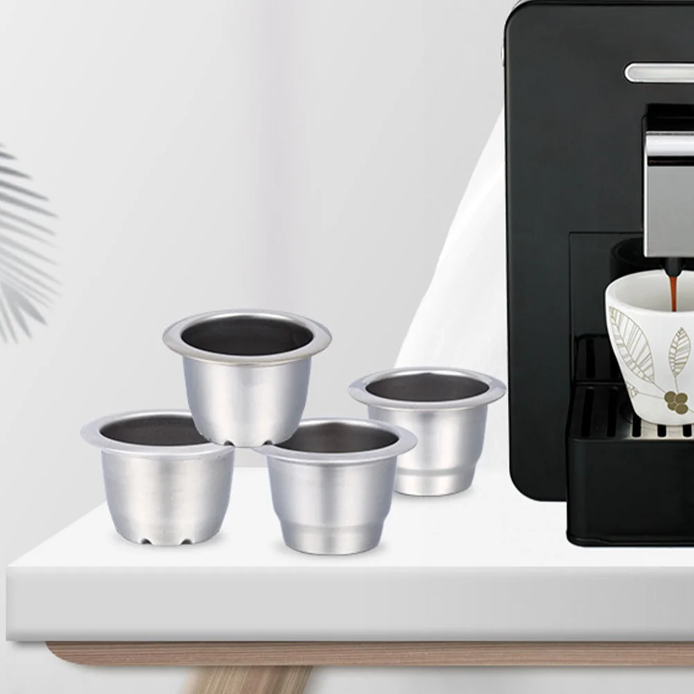 

2Pcs Coffee Capsule Cups Reusable Stainless Steel Filter Durable Washable Coffee Drainers Portable Filter Supplies