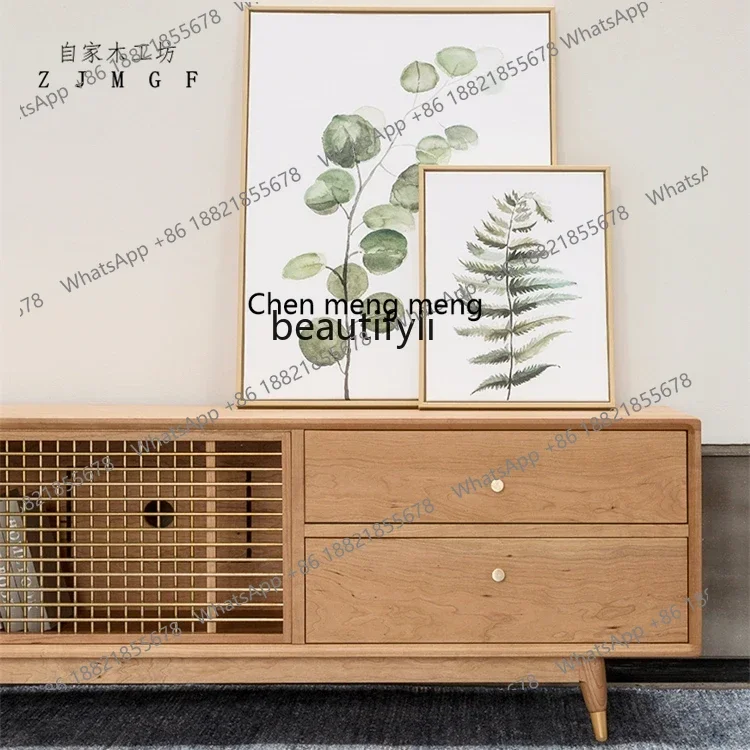 cc182RMetal النحاس انزلاق الباب الخشب الصلب الصوت والبصرية خزانة الشمال الحديثة خشب الكرز الأسود الجوز البلوط تخزين خزانة التلفزيون R