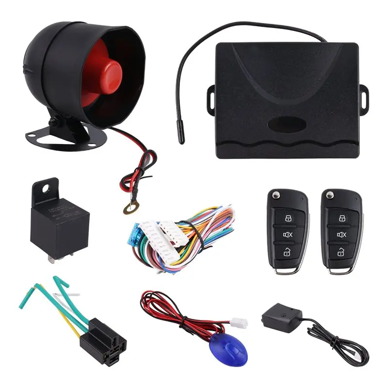 Reliable-Programmable Car Auto Security System Burglar Alarm Remote Control Siren Wiring Harness Protection