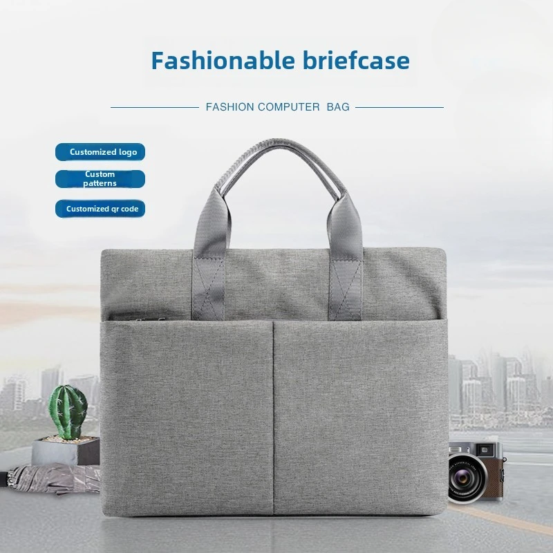 Fashion Solid Color Business Laptop Bag for Men with Portable Document Bag and Briefcase, Printing Exhibition Bag