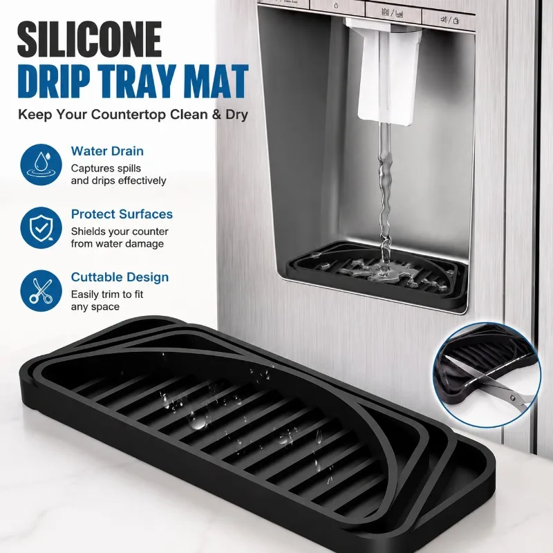 Trim‑able Silicone Draining Mat Water‑drop Tray Protector for Water‑dispenser Non‑slip Cushion Catch Spilled Liquid Keep