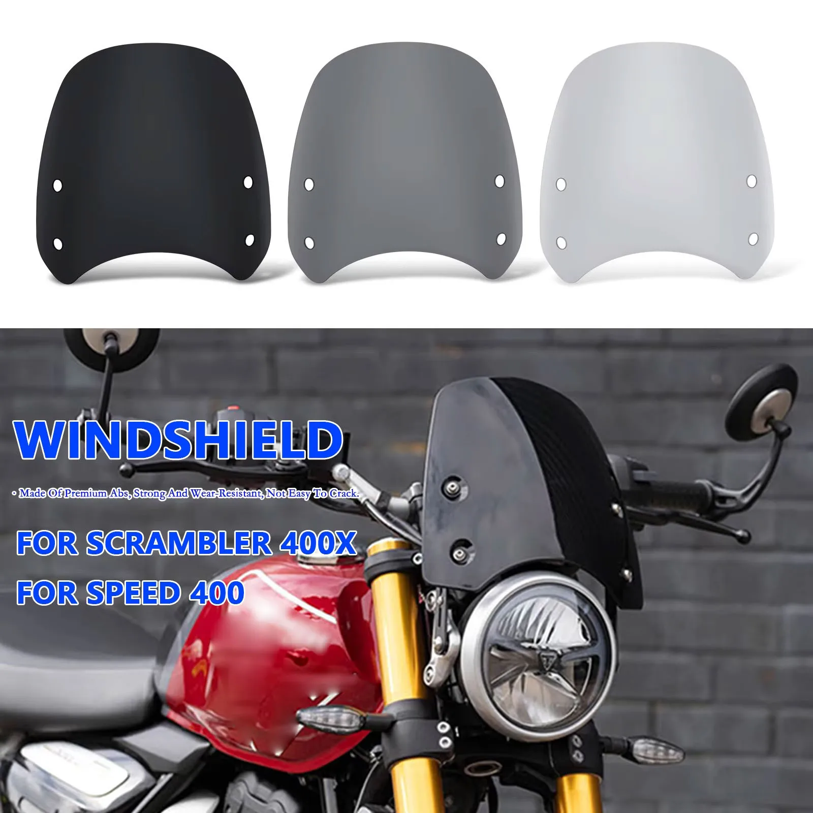 

Лобовое стекло мотоцикла для скорости ​ ​ 400 Speed400 Scrambler 400X Scrambler 400X Обтекатель фар Дефлектор воздушного потока Лобовое стекло