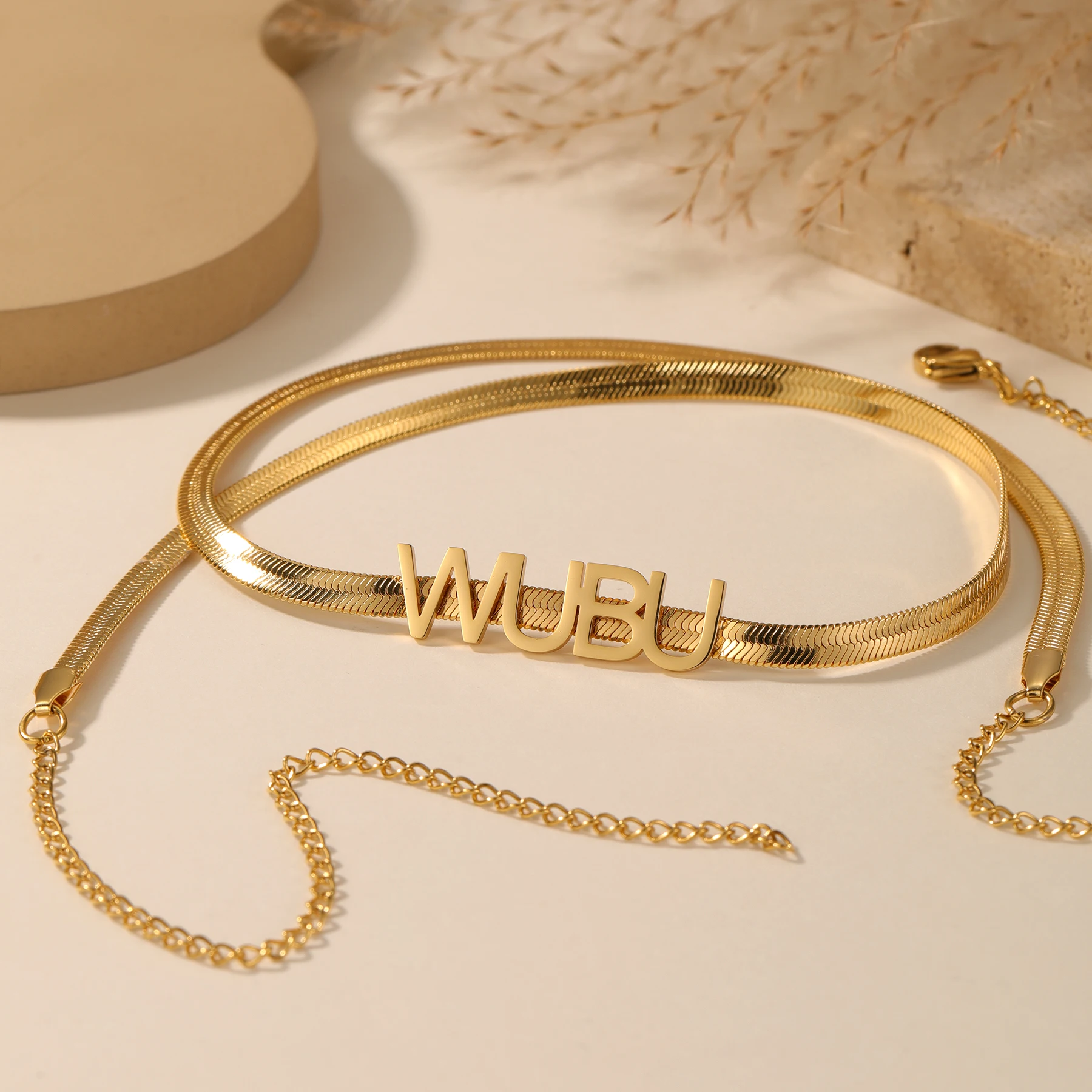 Dascusto Personalisierte Schlangenkette Bauchkette Gold Edelstahl Verstellbare Körperkette Damen Mode Bikini Körperschmuck – Detail 4