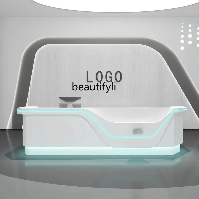 Company Front Desk Counter Internet Bar Billiard Hall Reception Desk Clothing Store Bar Beauty Salon Cashier Desk P