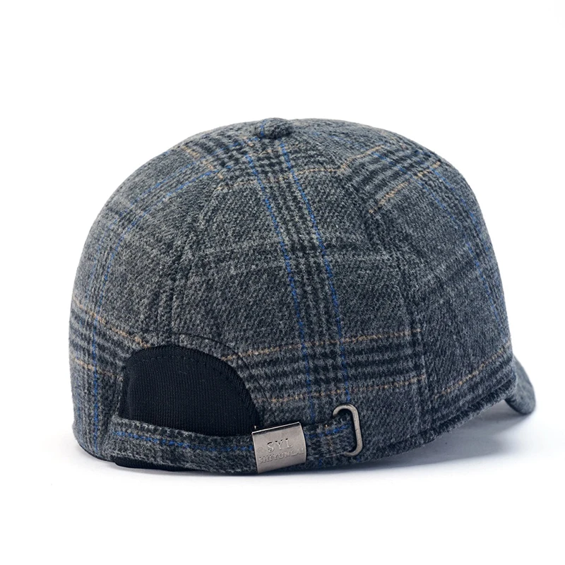 Men's Fleece-Lined Duckbill Cap Ear-Protection Baseball Cap for Middle-Aged And Elderly Autumn Winter Dad Hat Warmth