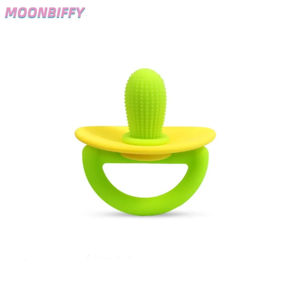 Food Grade Silicone Teething Pacifier Attache Tetine Cactus Silicone Teether for Baby Nipple Chain Molar Tool Children Care Toy