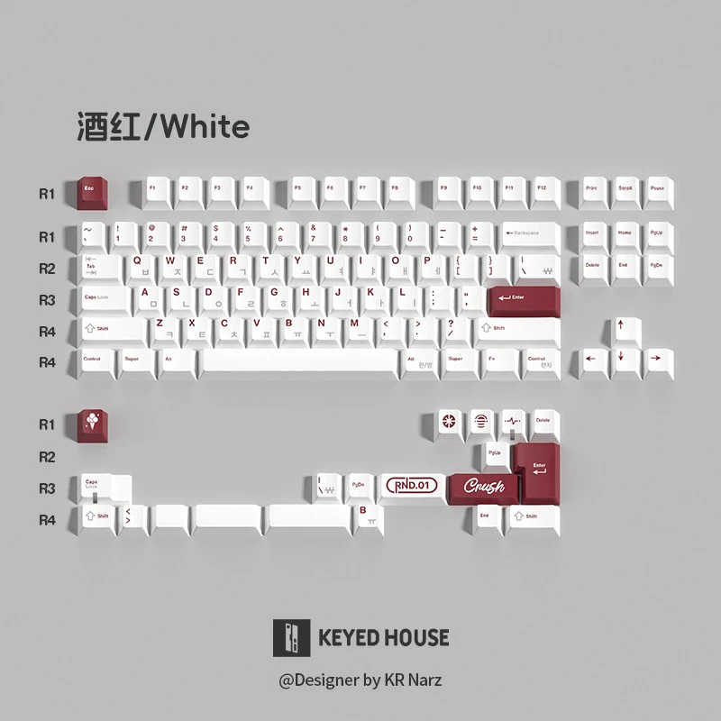 キーホルダー-韓国のキーキャップ、チェリープロファイル、昇華型、複数の色、カスタムキーボード、アクセサリー、gx87 pbt、crush80