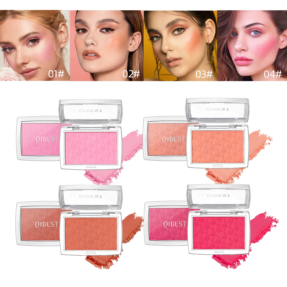 QIBEST Natuurlijke Wang Tint Blush Palette Gezicht Contouren Gezicht Blusher Waterdichte Wang Rouge Fleuren Gezicht Blush Poeder Cosmetica