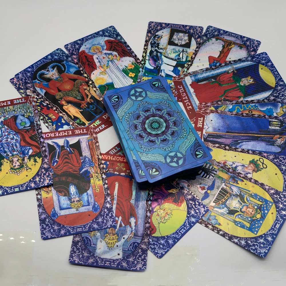 Klassische Waite Tarot Sammler Goldfolie Watro Tarot Plastikkarten Neue Rose Pink Oracle Divinationskarten Wasserdichtes Kartendeck – Detail 14