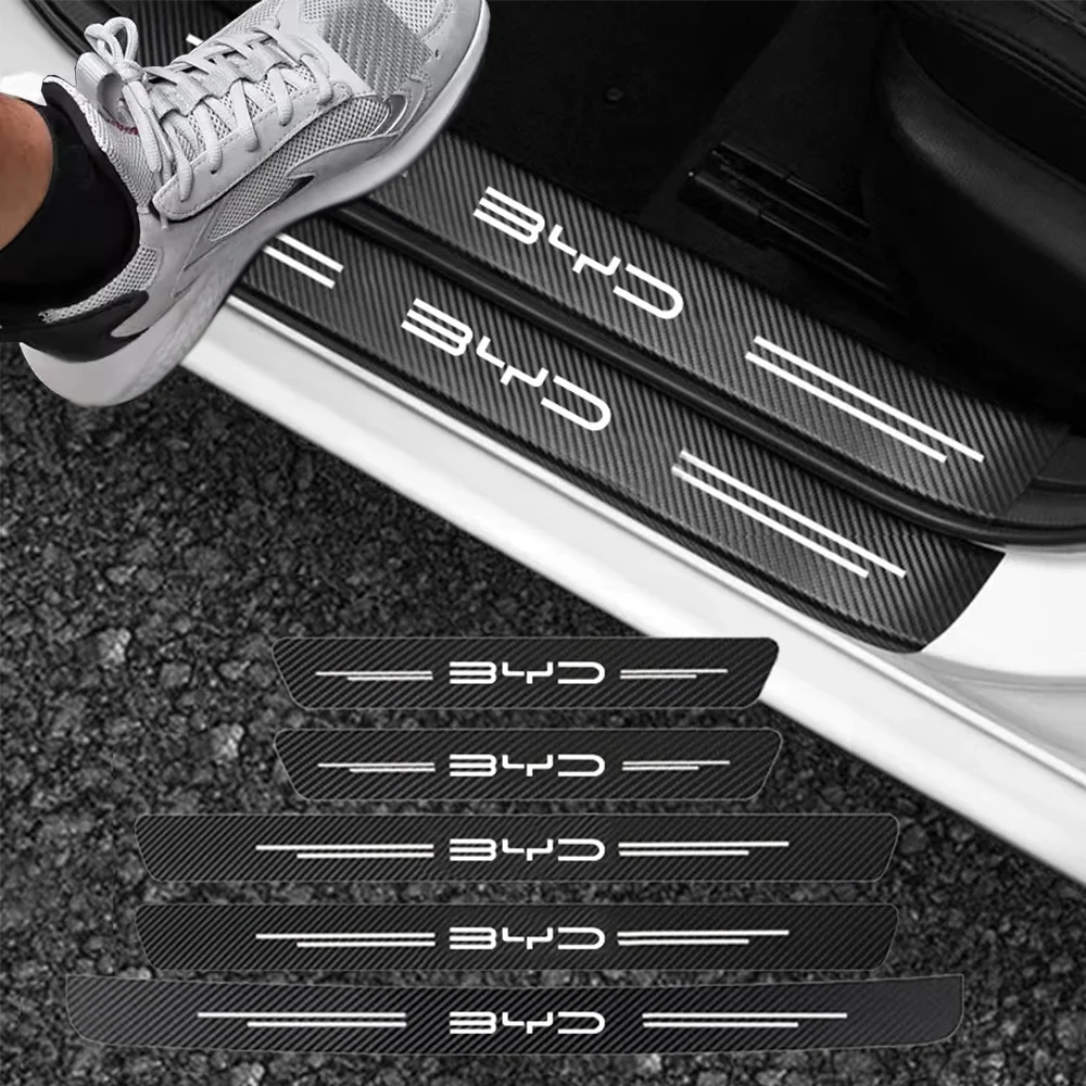 

Car Door Trunk Threshold Scuff Carbon Fiber Decals Stickers For BYD M6 G3 G5 T3 13 F3 F0 S6 S7 E5 E6 L3 tang yuan atto3 song