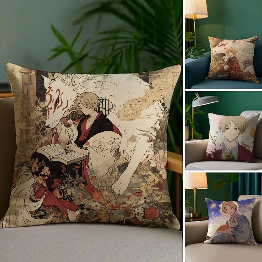 

Anime N-Natsume Y-YuujinchouS Pillow Case Soft Plush Fabric Double Sided Print Decorative Home Living Room Gift Cushion Cover