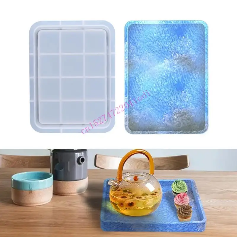 

Rectangle Tray Epoxy Resin Mold Dishes Plate Silicone Mould DIY Crafts Home Decorations Casting Tool M76B
