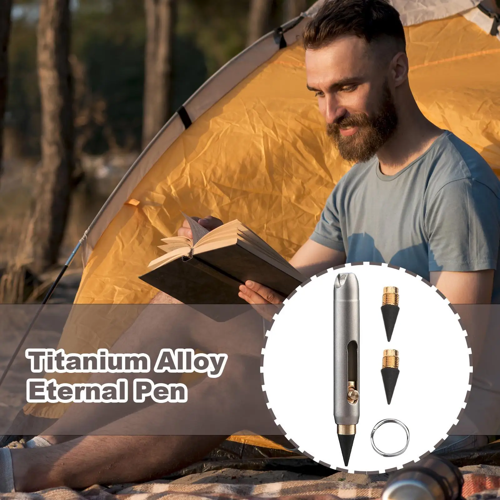 Eternal Pencil Portable Titanium Alloy Forever Inkless Pencil Home School Supplies Unique Desk Decor Pocket Pen for Writing view 3