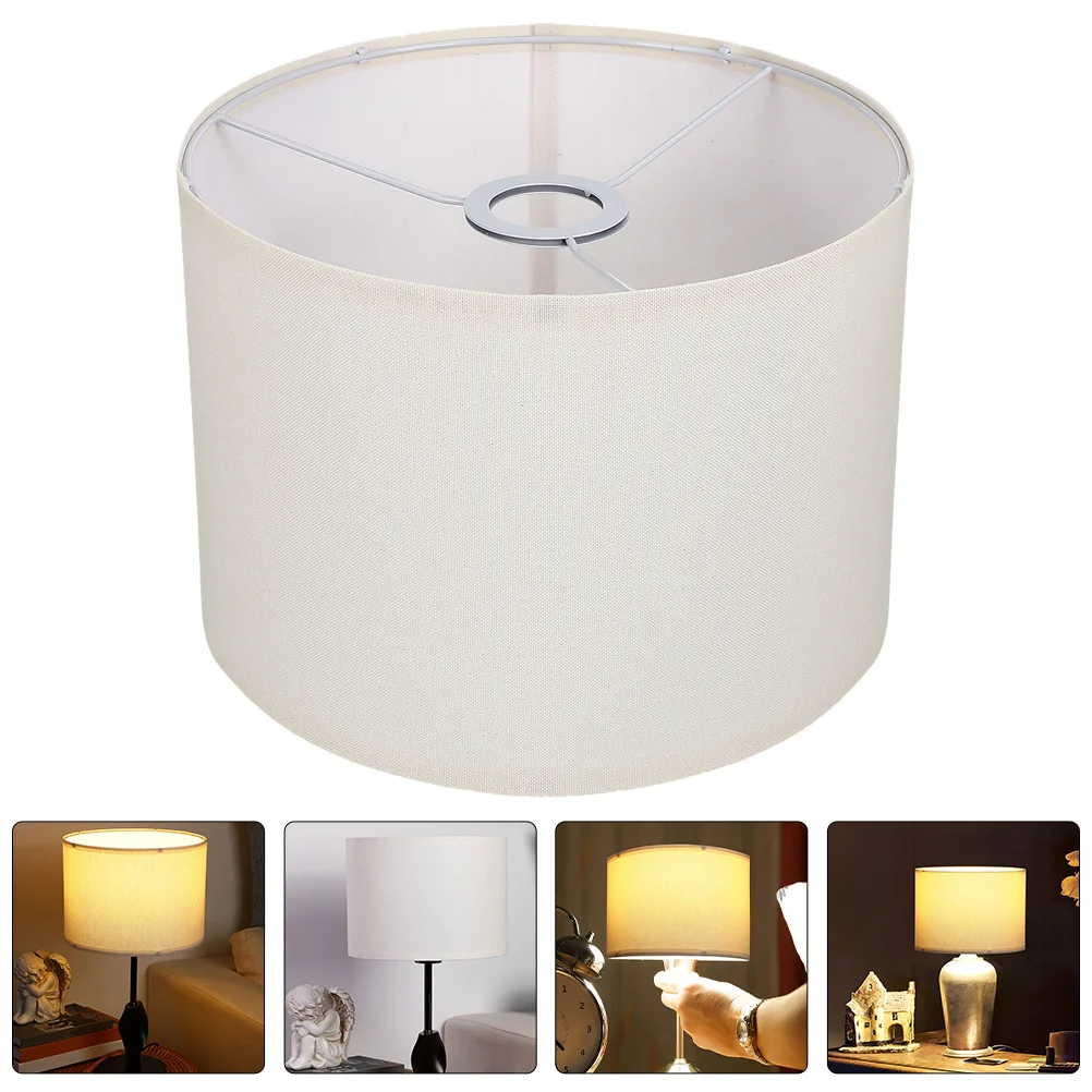 2 Pcs Linen Lampshade Light Bulbs Table Drum Shades Rectangle Chandelier Large for