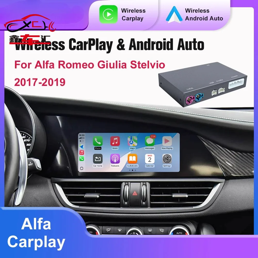 

Wireless CarPlay Android auto For Alfa Romeo Stelvio Giulia 2017-2019 CarPlay Interface Bluetooth USB AirPlay Navigation