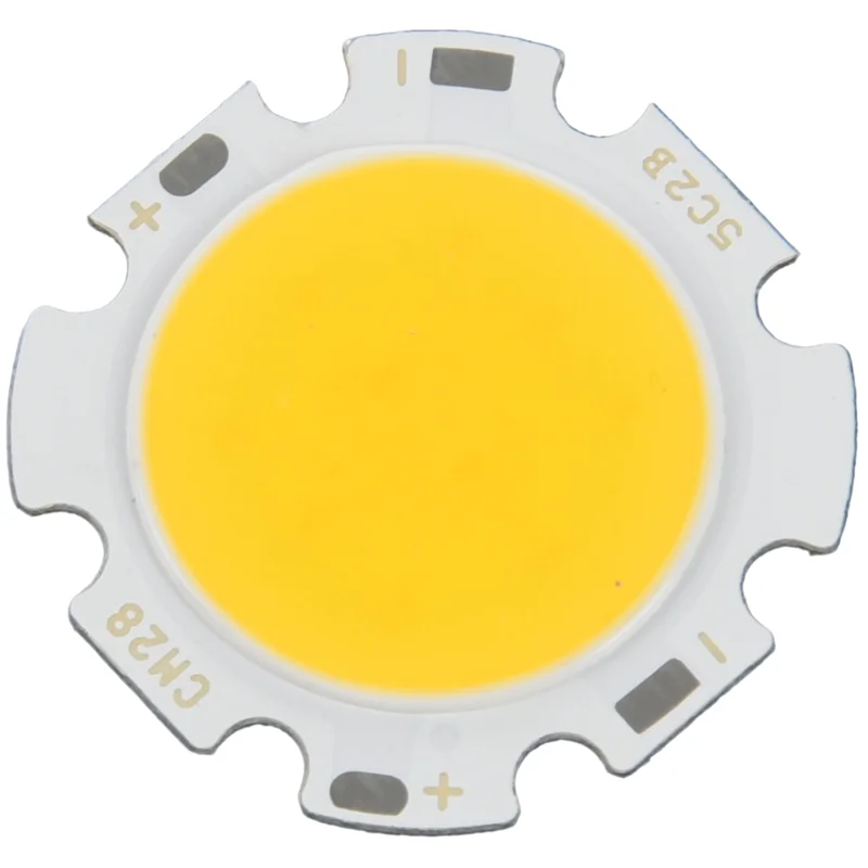 ETRT 6X 5W Chip Light Round COB Super Bright LED Light LED Lamp Bulbs Warm White DC15-17V