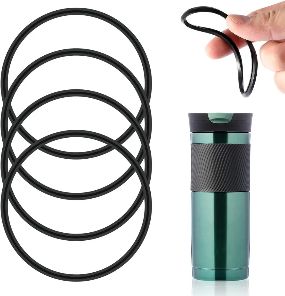 Paquete de 4 juntas de tapa de sellos de goma a prueba de fugas compatibles con taza de viaje Contigo Snapseal Byron junta de repuesto de 16oz