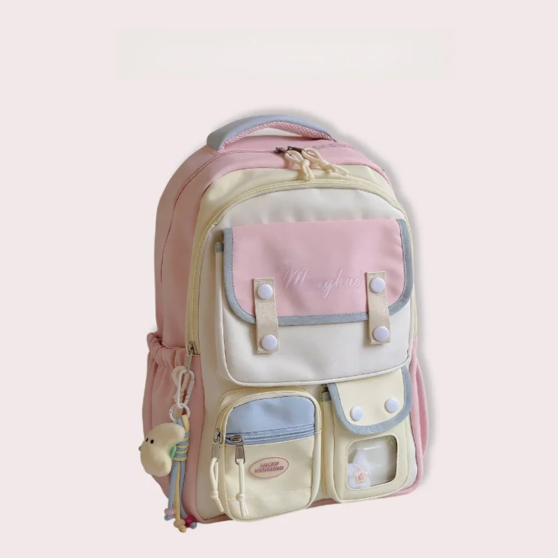 Mochila Escolar Leve Clnoe Kenok de Grande Capacidade com Suporte para Costas para Meninas do Ensino Fundamental e Médio, Moc...
