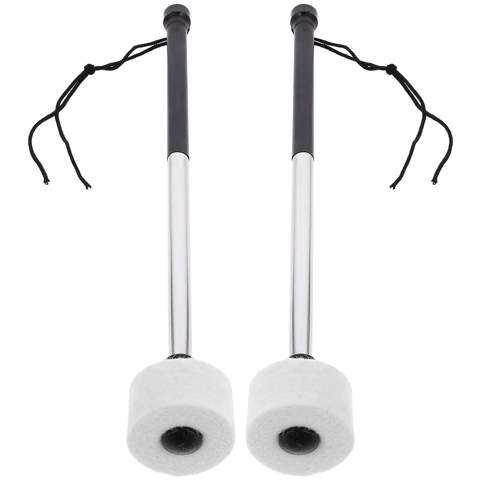 

2Pcs Stainless Steel Drum Mallets Smooth Felt Tips Heavy Duty for Drum Kits Ethereal Drums Percussion Instruments Stage