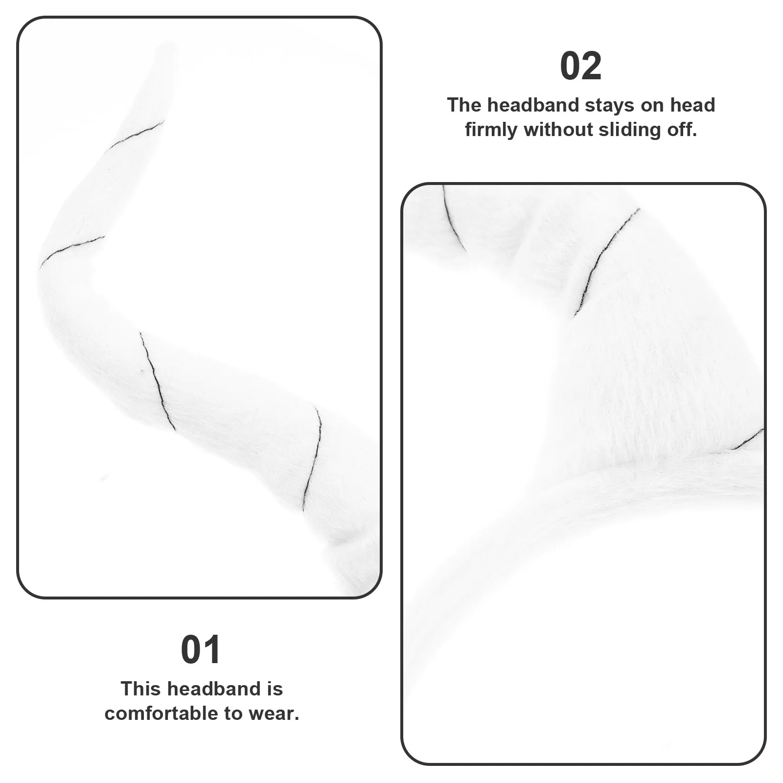 Premium Simulation Antelope Horn Headband Lightweight Comfortable Non-Slip Hair Hoop for Cosplay Party Easter Christmas