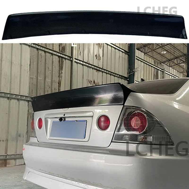 For IS200 Modifikasi TRD Gaya Hitam/Serat Karbon Bagasi Belakang Kompartemen Spoiler Sayap Mobil For Lexus IS 1998 ~ 2004