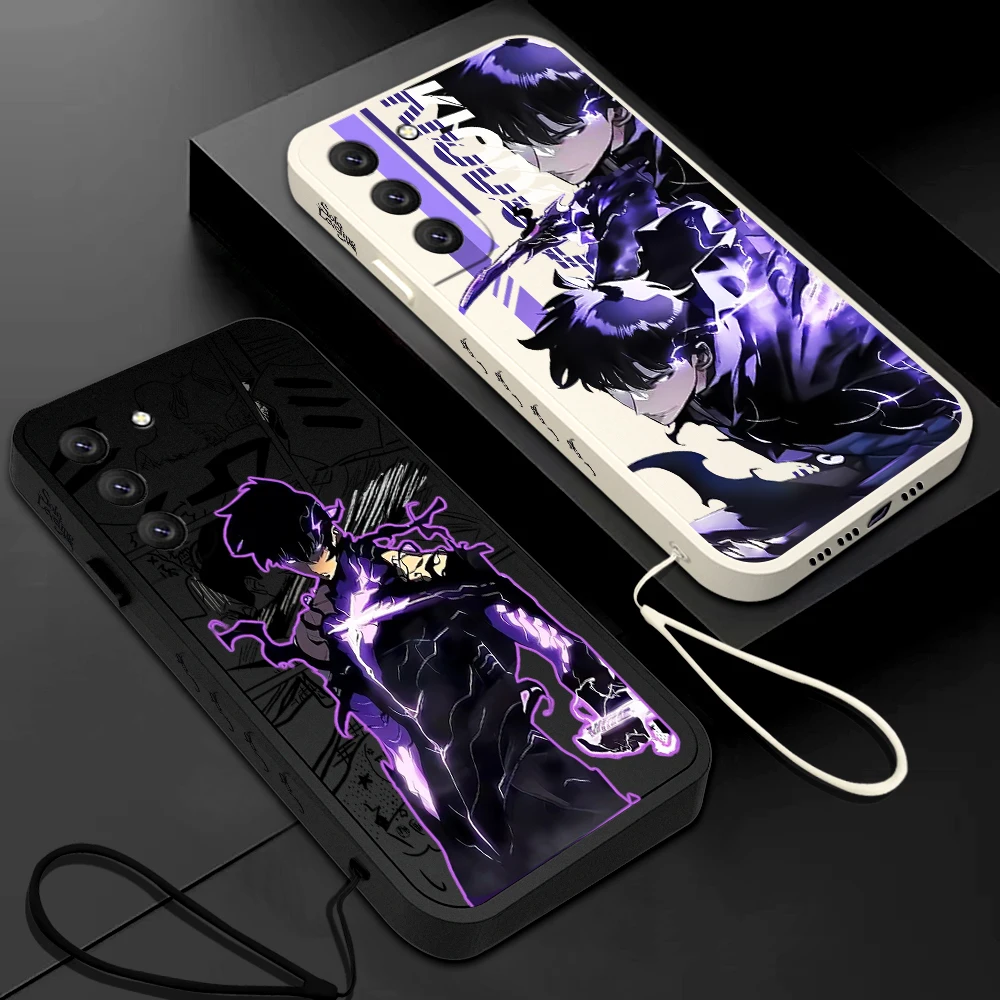 Anime Solo Leveling Phone Case For OPPO Reno 3 4 8 8T 8Z 7 7Z 6 5 Pro Plus 4G 5G Liquid Soft Silicone Cover With Hand Strap