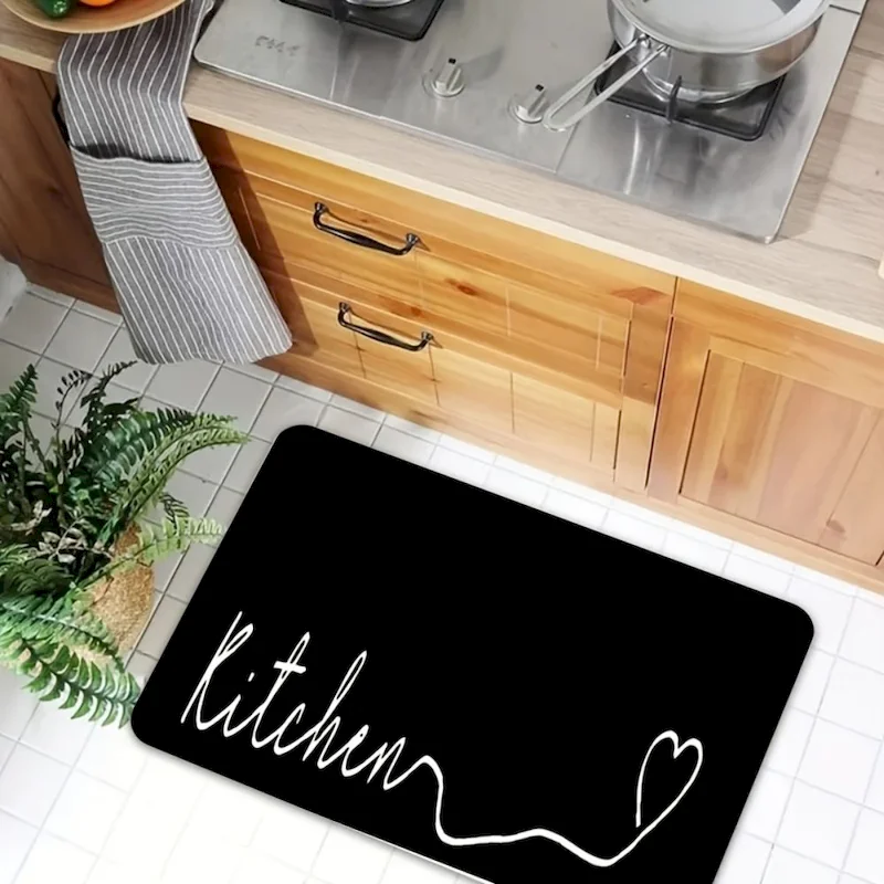 VIKAMA minimalist letter printed carpet, kitchen anti slip floor mat, hall entrance decoration carpet, home decoration