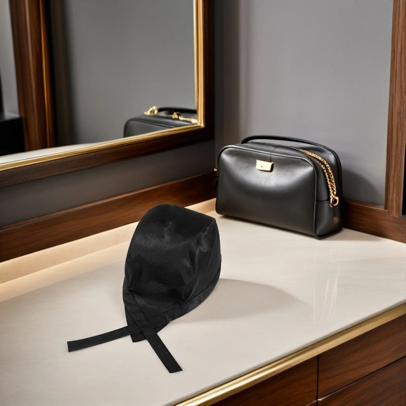 Chapéu de chef turbante, 4 unidades, chapéus de cozinha, restaurante, uniforme de cozinheiro, algodão adulto, preto, secagem rápida, fácil limpeza, durável, confortável, longo