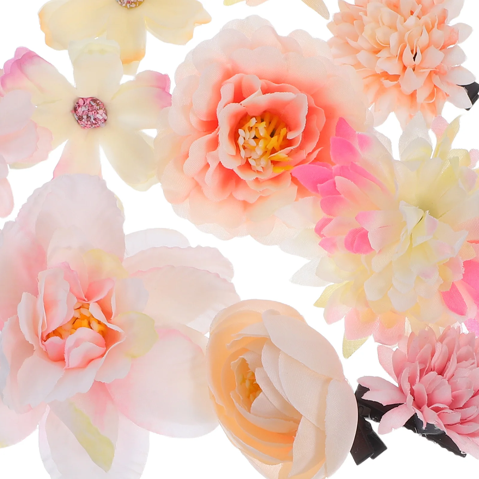 12 fermagli per capelli con fiori, forcine floreali artificiali hawaiane, accessori decorativi per capelli in stile bohémien per le donne estive