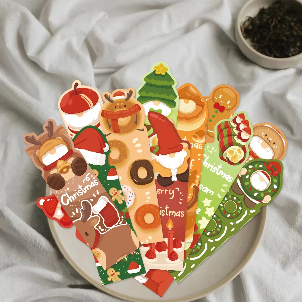 30PCS Fun Christmas English Creative Portable Laptop Travel Graduation Student Graffiti Stationery Page Bookmarks