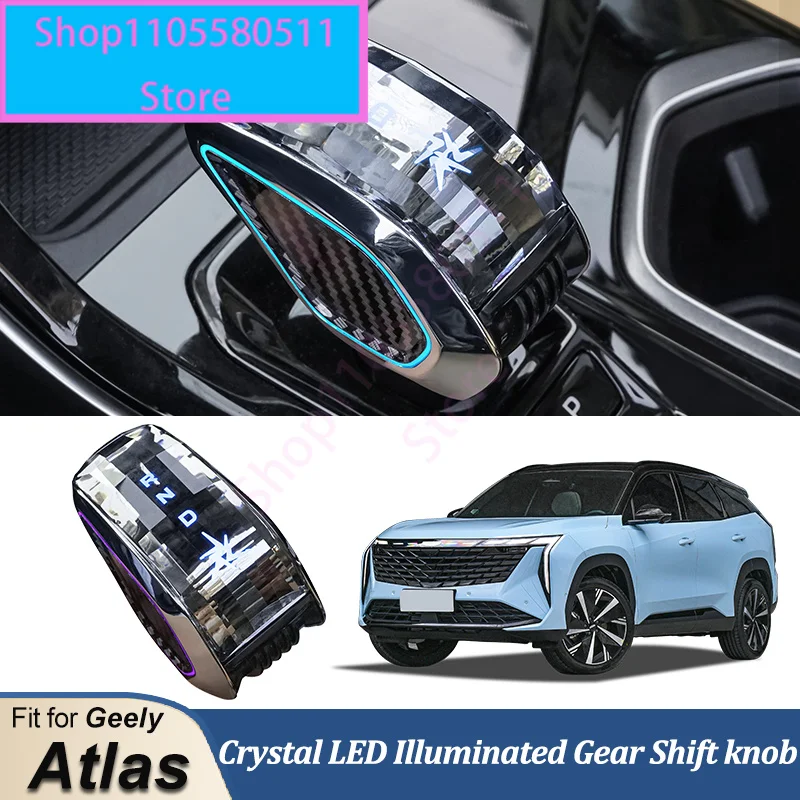 Crystal Gear Shift Knob Lever Stick Handle Fitfor Geely Boyue L Atlas II LED Colorful Illuminated Gear Knobs Accessories