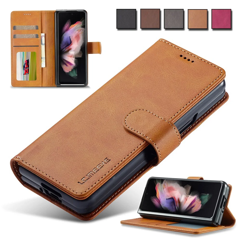 

Wallet Leather Case for Samsung Galaxy Z Fold4 Fold3 Flip4 Flip3 Flip Cover Flip Fold 4 3 Fashion Business Protective Case