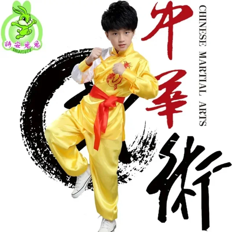 Ropa china de Kung Fu Wushu Tai Chi para Año Nuevo, disfraces tradicionales para chico, traje Tang para niños y niñas, ropa de cultura china * 8 * Q