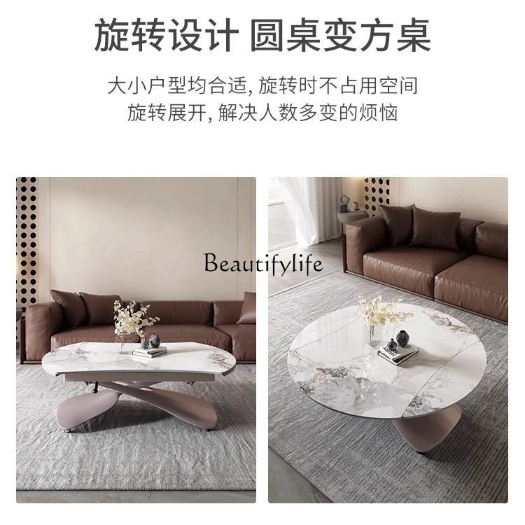 Movable lifting coffee table multi-functional dining table mobile dual-purpose integrated type