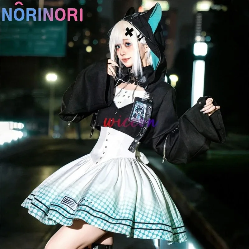 

COSda@Y2k Loita Cat Dress Costume Japanese Subculture Hooded Short Coat Skirt Punk Sweet Clothing Costume Tutu Dress Two-piece S