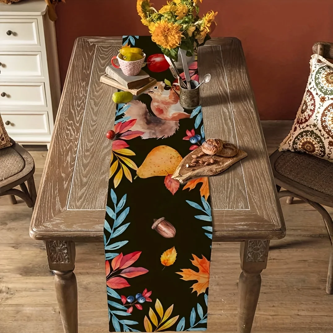 Home Office Marketing - Autumn Leaves Table Runway - Retro