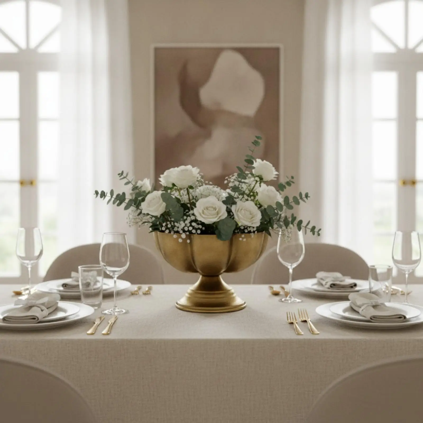 Pedestal Vase Fluted Vase with Pedestal Base Broad-Rimmed Floral Bowl for Event Planners, Florists, Wedding Centerpieces,