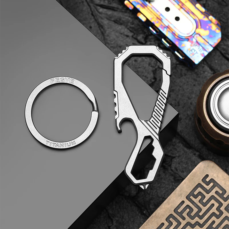 

1PC Titanium Alloy Keychain Wrench Opener EDC Tool Multitool Gadget Hanging Buckle