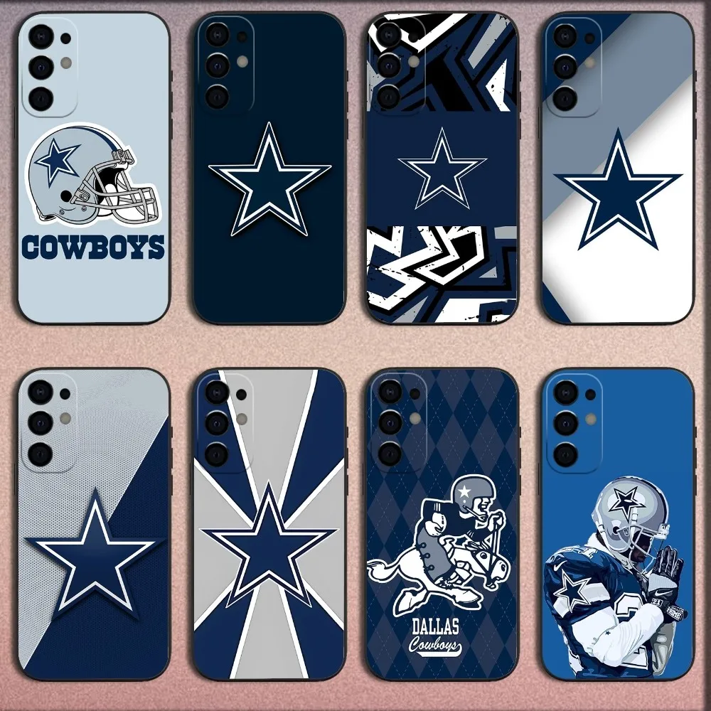 Blue Star Phone Case For Samsung S25,S24,S21,S22,23,30,Ultra,S20,Plus,Fe,Lite,Note,10,9,5G D-dallas c-Cowboys-S Black Soft Cover