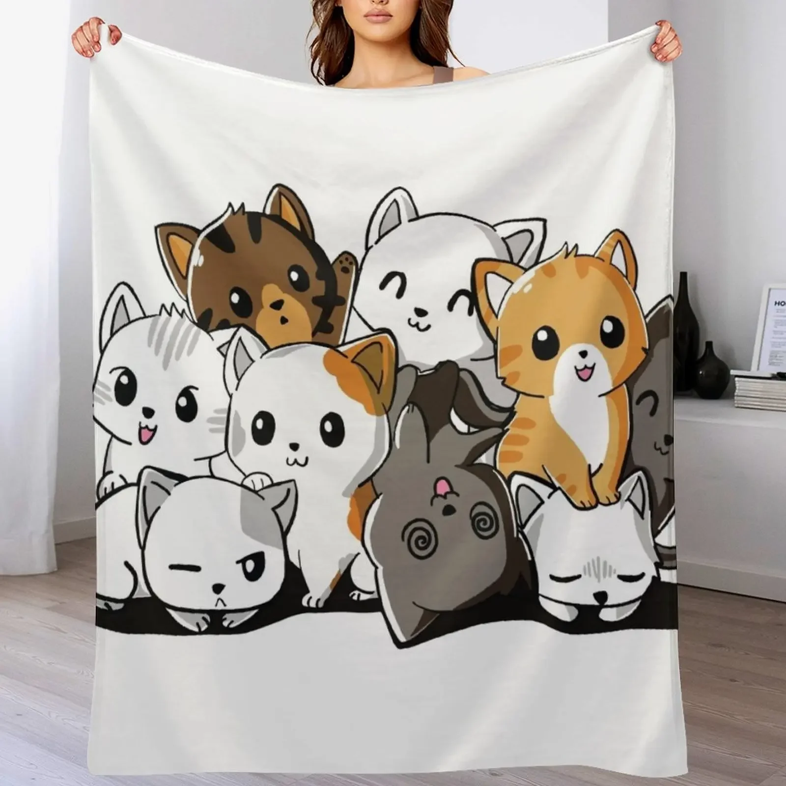 

Cute cat compilation Throw Blanket Warm Comfortable Blanket Gift for Parents Friends