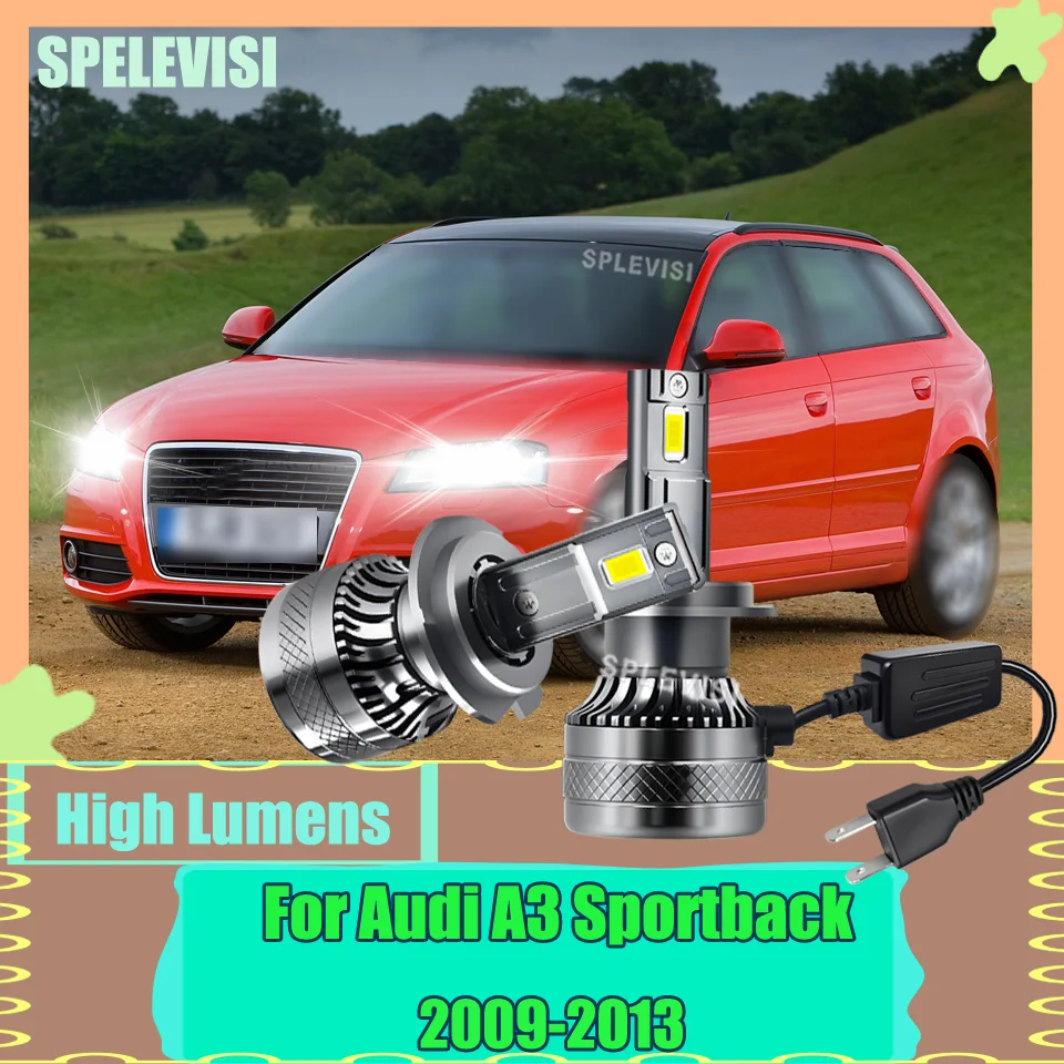 

2-Yr Warranty 477/499 Aluminum Powerful Bulb Car Headlights 6000K White 20000LM For Audi A3 Sportback 2009 2010 2011 2012 2013