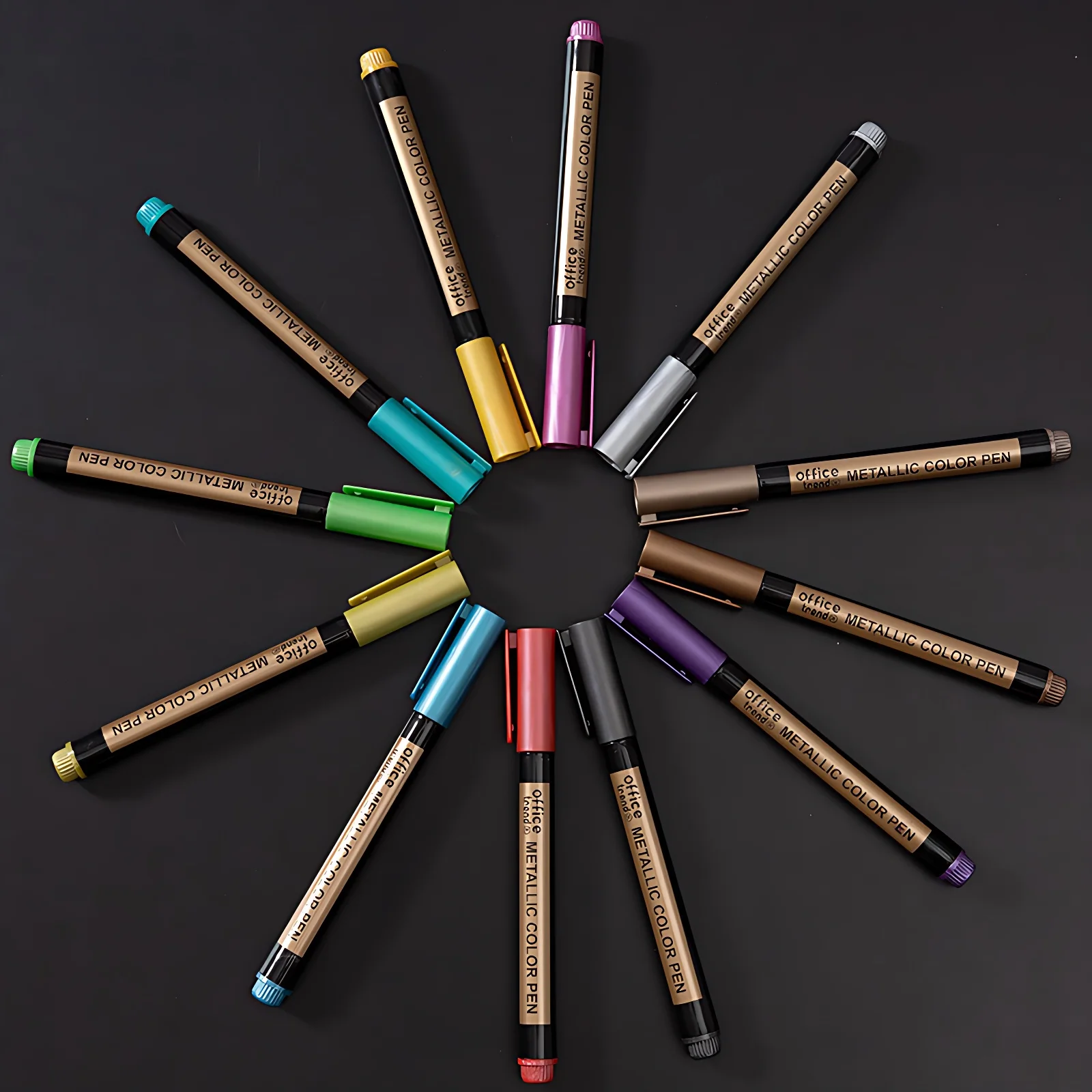 10Pcs Metal Marking Pens, Medium Point Metallic Marker Pens for Rock Painting, Black Paper, Card Making, Scrapbook & DIY Crafts image 5