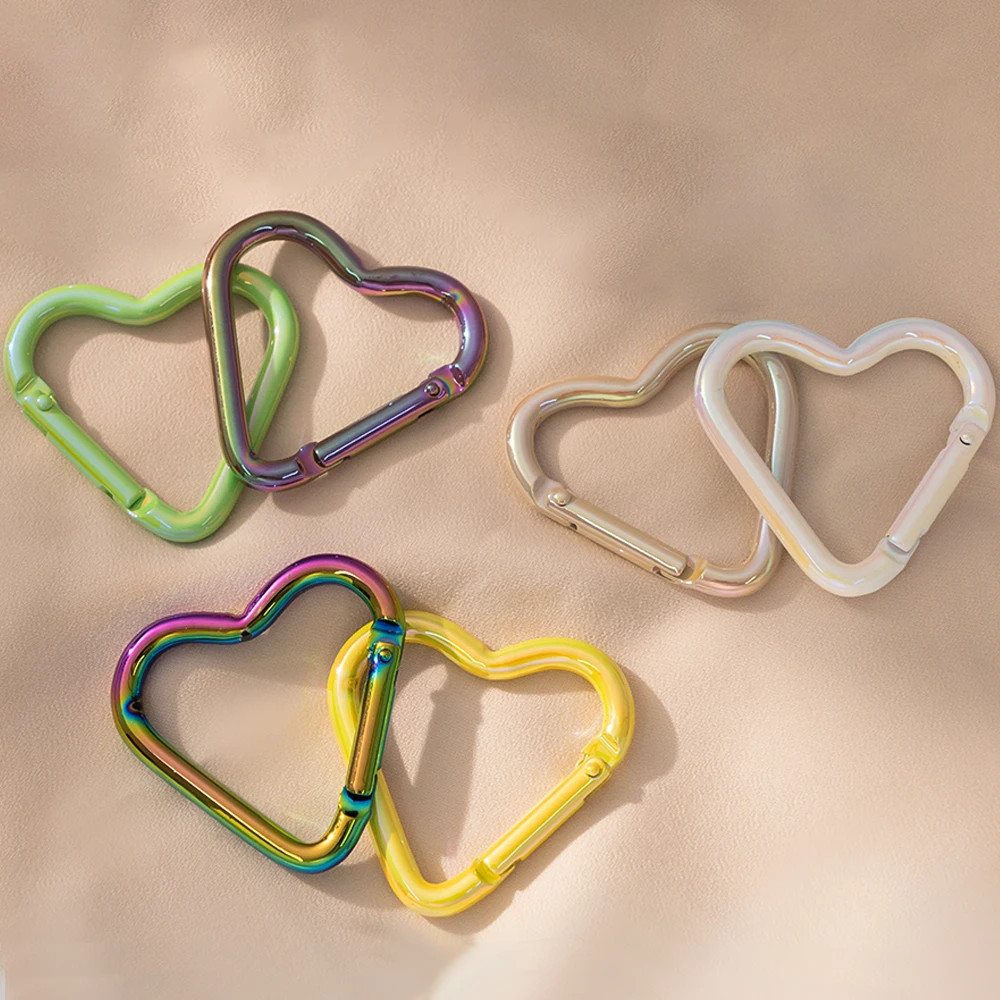 5 قطعة حلقة تسلق معدنية على شكل قلب مفتاح سلسلة كليب Keyrings هوك مشبك معلق DIY بها بنفسك المفاتيح مستلزمات صناعة المجوهرات النتائج #3