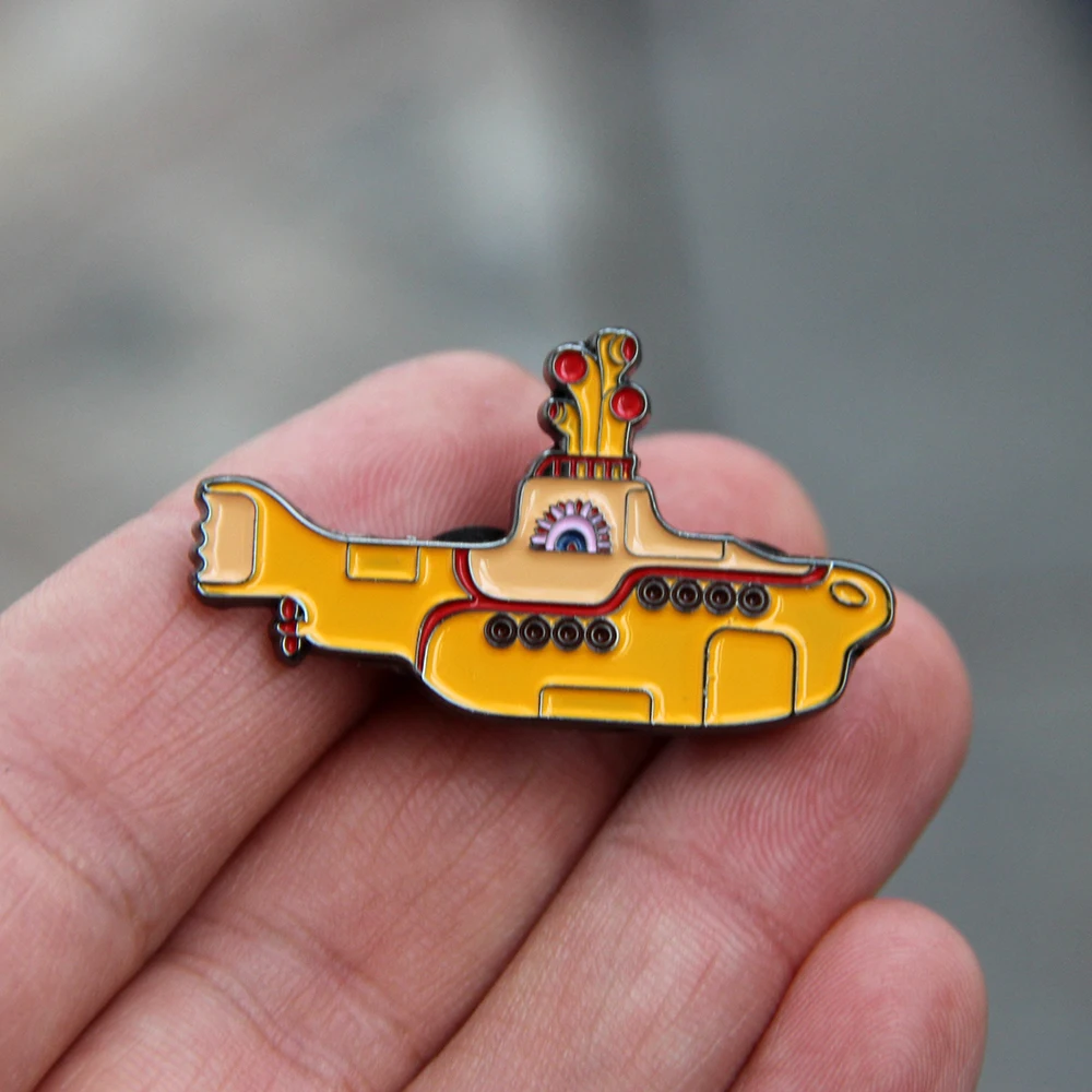 Enamel Pins Fashion Jewelry The Be0tles Rock Band Yellow Submarine Brooch Lapel pins Backpack Badge Jewelry gift