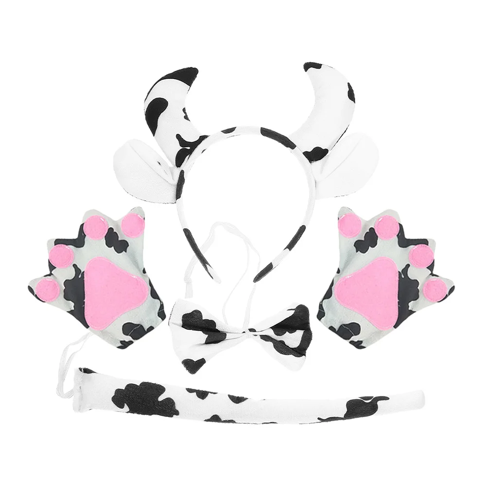 

1Set Cow Headband Tail Prop Set Durable Cosplay Costume Accessories Party Decorations Cow Headband Party Costume Prop