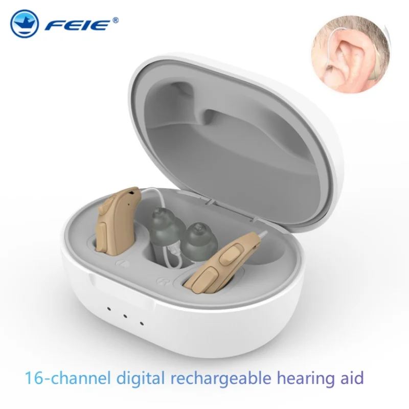 2025 Best 16-Channel Digital Rechargeable Hearing Aid BTE Ear Mounted Hearing Aid Sound Amplifier For The Elderly And Young Deaf