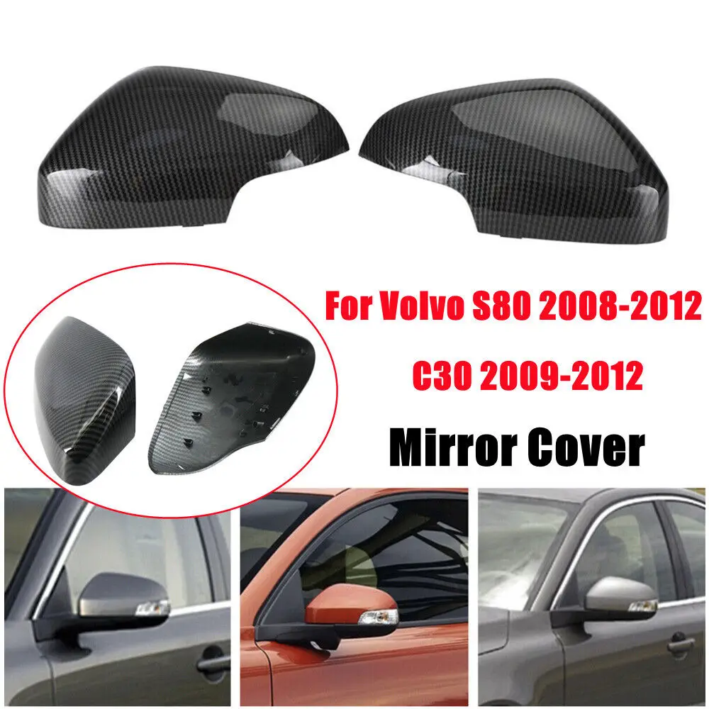 Carbon Fiber ABS Rearview Mirror Cover For Volvo C30  S80 S40 V50 V70 39850553 39850533