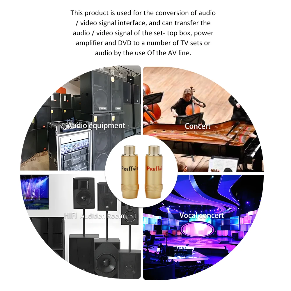 Preffair Pozłacane złącze żeńskie RCA Wtyczka RCA Gniazdo jack Adapter audio Czarno-czerwony w wtyczce głośnikowej